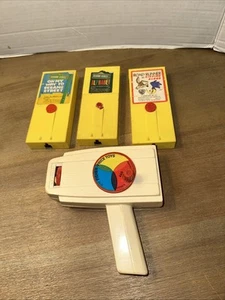 Vintage Fisher Price 1973 Filmbetrachter mit 3 Kassetten Road Runner Sesamstraße - Bild 1 von 10