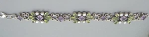 Nicky Butler Sterling Silver Amethyst Peridot Pearl  Link Bracelet 7.5"  Sale! - Picture 1 of 7