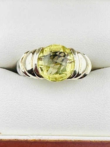 DAVID YURMAN 14K, Sterling Silver & CITRINE  Stone Ring, Size 7 - Image 1 of 4