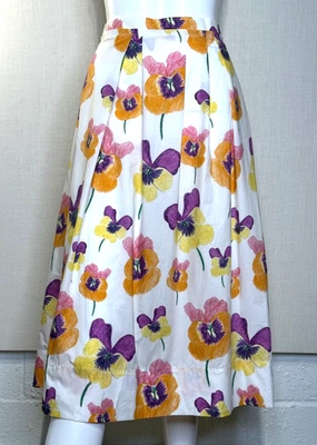 Marni & MARIA MAGDALENA SUAREZ Pansy Print Cotton Skirt Size IT40, Spring 2022 - Image 1 of 4