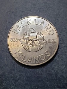 1983 Falkland Islands 50 Pence Coin You Grade - Picture 1 of 2