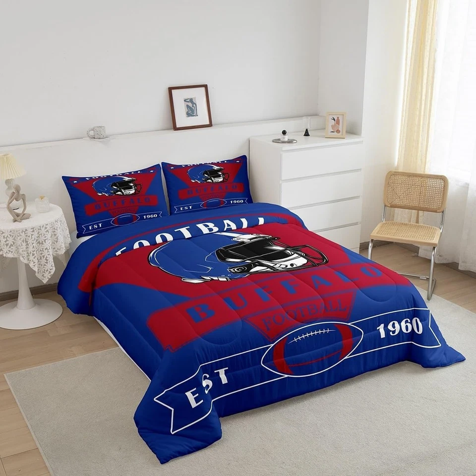 Buffalo Bills Queen Comforter Bedding Set 5 Piece Football set - Image 1 of 3