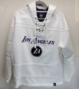 '47 City Edition Lakers Pre Game MVP Lacer Hoodie Medium While Purple SFH NBA LA - Picture 1 of 14