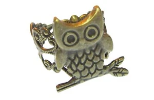 Owl Ring Eagle Owl Miniblings Finger Ring Owl Bird Romantic Bronze - Picture 1 of 3