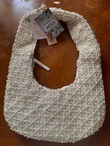  NWT White Beaded Pearl Shoulder Bag TJMaxx Made in India, Viral TikTok SOLD OUT - Picture 1 of 1