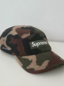 FW22 Supreme x Polartec Camp Cap Woodland Camo Mütze Kappe Fleece Box Logo - Bild 1 von 13
