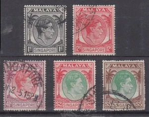 SINGAPUR 1948 KGVI USED SELECTION (P171/2x18) (x5) USED (ID:875/D65245) - Bild 1 von 1