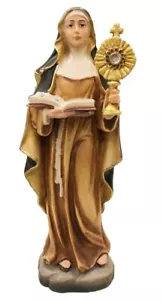 Statue Heilige Chiara von Assisi H 25 cm Heiligenfigur Holzfigur Holzstatue - Bild 1 von 4