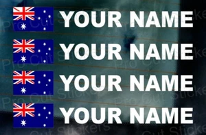 x4 Australia Flag Rally Race Tag Initial Name Surname Car Window Stickers Decals - Picture 1 of 1