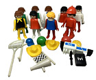 mixed lot of 21 vintage 1974 Playmobil figures + accessories tv camera hats