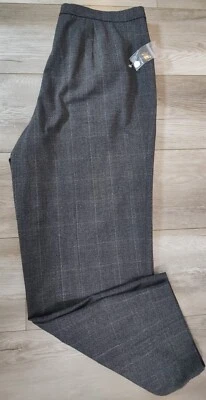 Worthington Petite Womens 16P Gray Checker Plaid High Rise Casual Dress Pants - Image 1 of 4