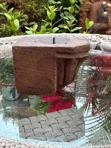 Ancient Wooden Hand Carved Floral Carving Wall Hanging Candle Holder - Picture 1 of 13
