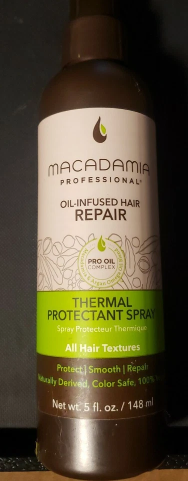 Spray protector térmico para reparación del cabello con infusión de aceite profesional de macadamia 5 oz. Foto 1 de 1