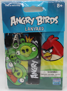 ANGRY BIRDS LANYARD WITH KING PIG DANGLER - ONLY ONES!  NIP  2011