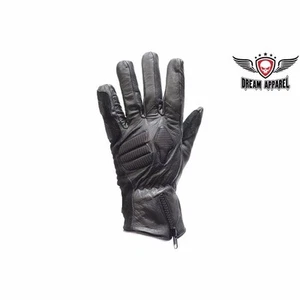 BIKER Motorcycle Men's Padded Top Quality Leather Racing Gloves Adult New #GLZ13 - Foto 1 di 2