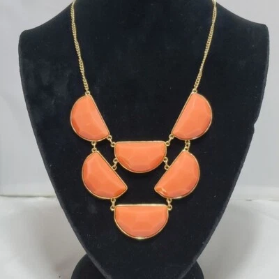 Colar Bijou coral ouro declaração novo com etiquetas - Imagem 1 de 4