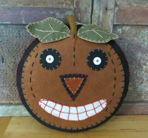 Grubby Primitive Halloween Jack O Lantern Pumpkin Pillow Artist Made OOAK - Picture 1 of 4
