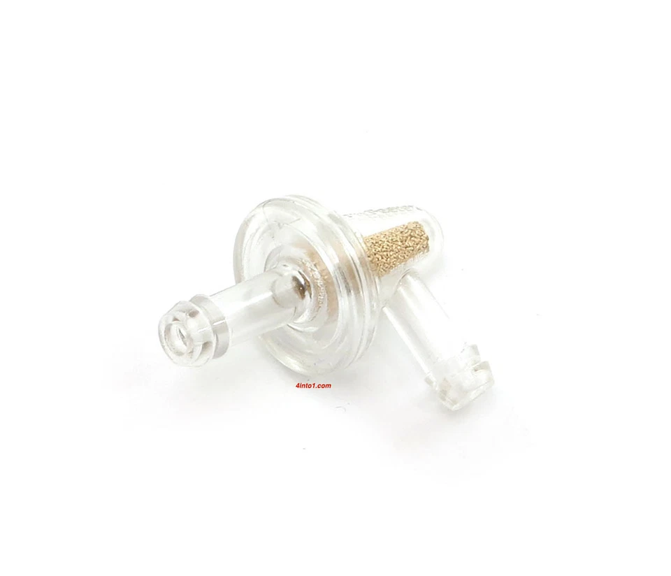 Compact Clear Inline Fuel Filter - 90 Degree - 1 5/8" x 1 1/4" - Motorcycle - Image 1 of 1