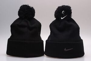 New Nike Acrylic Winter Knit Beanie Cuffed POM Adult Unisex Black