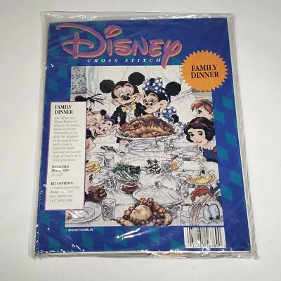 Disney Family Dinner Rockwell Cross Stitch Kit 16x20" Complete NIP Sealed - Image 1 of 4