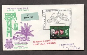 Gibraltar #172 , Stamp On First Day Cover, Bland Aerial Ropeway, 1966 Pictorial - Picture 1 of 1