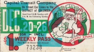 Capital Transit Company street car Pass 1936 Dec 20 to 26-----98 - Picture 1 of 1