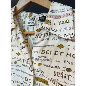 Vintage 1980s Paul Et Duffier Unique Latin Language Oversized Shirt M Statement - Bild 1 von 7
