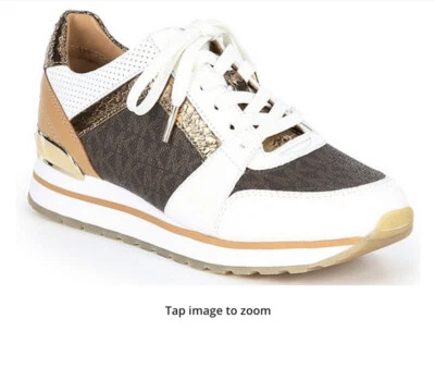 Michael Kors BILLIE TRAINER Lace Up  Lego Sneakers White/brown Size 8,5 ❤️❤️❤️❤️ - Image 1 of 4