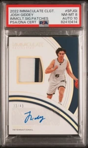 2021-22 Immaculate Josh Giddey 33/49 PSA 8 Auto 10 Signature Patches SP-JGI - Picture 1 of 3