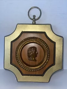 Neoclassical Wall Plaque Gold Gilt Octagon Framed Grand Tour Style 8” Vintage - Picture 1 of 8
