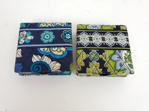 2 Lot Vera Bradley Sticky Note Holders Post it Mod Floral Blue & Cambridge 3.5" - Picture 1 of 13