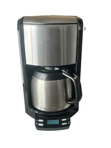 Krups Coffee Maker Stainless Programmable Drip Machine Thermal Carafe FMF5 10CUP - Picture 1 of 9
