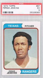 1974 Topps #87 Fergie Jenkins PSA 5 Ex Rangers - Bild 1 von 2