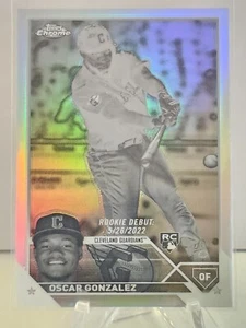 2023 Topps aggiornamento cromato USC47 Oscar Gonzalez Rookie rifrattore negativo - Foto 1 di 2