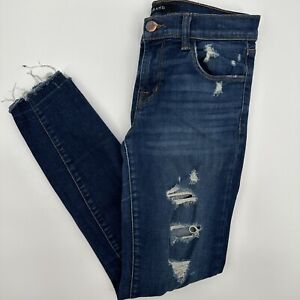 J Brand Demented Trouble Distressed Cropped Blue Denim Jeans Pants Sz 26