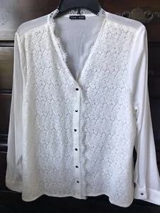 Dressy Blouse By SPLASH Off-White Lacey, Dressy Blouse L - Picture 1 of 9