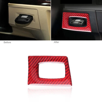 Pegatina interior de fibra de carbono roja para BMW Serie 3 E90 2005-12  Foto 1 de 4