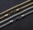Stainless Steel Gold Plated Franco Chain Necklace 3.5mm Hip Hop Jewelry Unisex