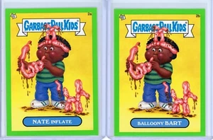 2012 Garbage Pail Kids BNS1 NATE INFLATE & BALLOONY BART 2A/B Green Parallels - Bild 1 von 1
