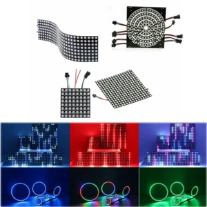 RGBIC Full color WS2812B addressable LED ring matrix Panel Pixels streifen licht - Bild 1 von 22