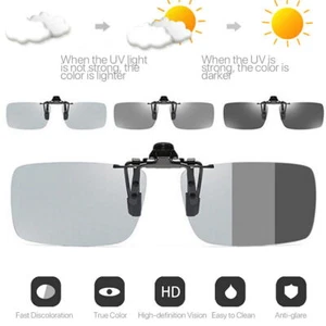 Photochromic Polarised Clip On Flip Sunglasses UV400 Polarized Fishing Driving A - Picture 1 of 11