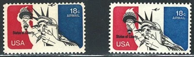 Mint US Errors (left one Color Shifted right one regular)Stamp,Scott# C87,(MNH) - Image 1 of 2