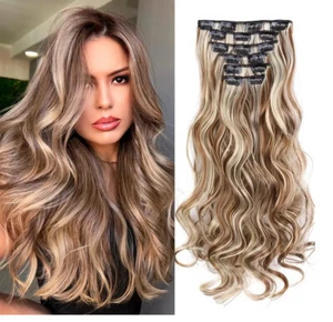 Clip in Haarverlängerung Haar 20" 50cm 130g 6 Stück Haarverlängerung bY Modaleo Golden - Bild 1 von 3