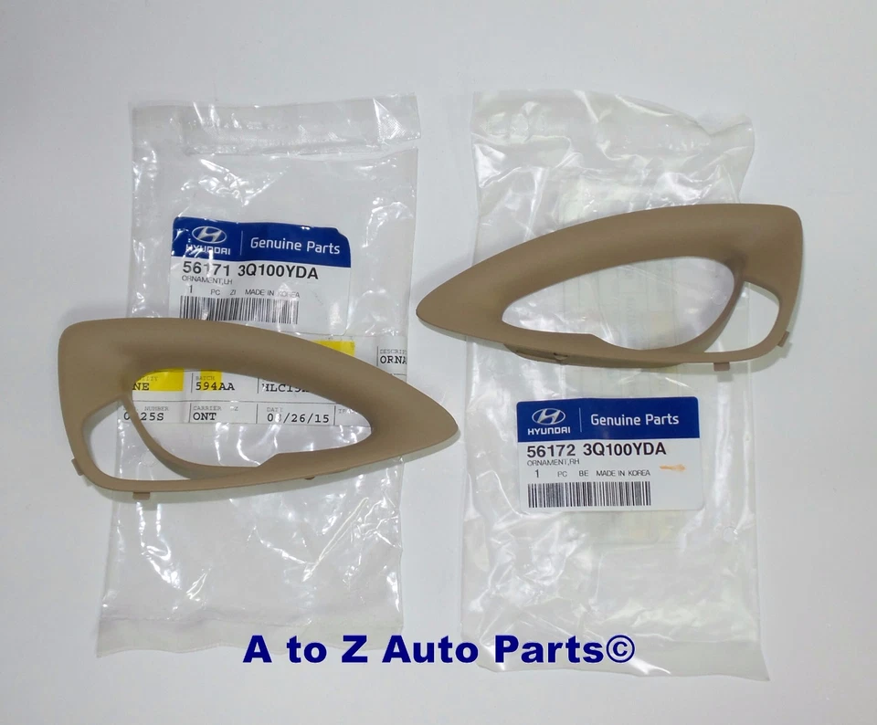 NEW 2011-2014 Hyundai Sonata LH & RH TAN Steering Wheel Bezels or Inserts, OEM - Imagem 1 de 1