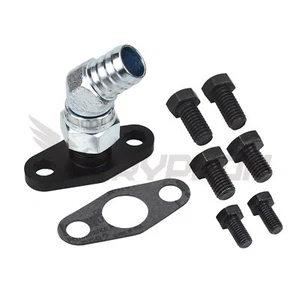 45 Degree Turbo Oil Return Drain Flange Fitting Kit BorgWarner S200 S300 S400 - Picture 1 of 3
