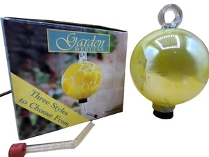 Garden Designs 5" Hummingbird Glass Feeder, Yellow Speckled ,EUC - Picture 1 of 14