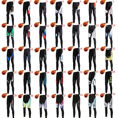 2024 Men's Winter Cycling Pants Long Fleece Thermal Bike Cycle Padded Tights - Image 1 of 4