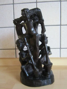 Escultura africana Makonde árbol de la vida tallado en ébano 22cm de altura - Imagen 1 de 1