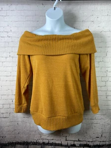 Suéter de hombro para mujer Libian Forever 21 talla grande tejido dorado (AAJ) - Imagen 1 de 10