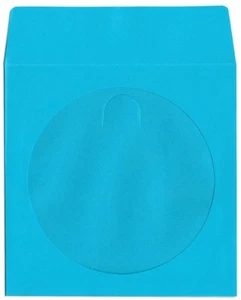 200-Pak =LIGHT BLUE= Colored Paper CD/DVD Sleeves with Window & Flap - Picture 1 of 1